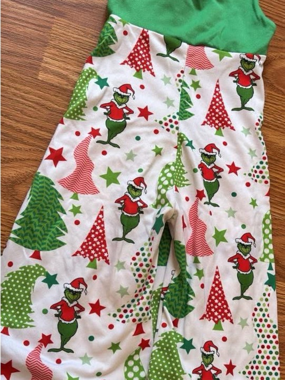 Christmas Grinch Print Pajama Pants - Green & Red